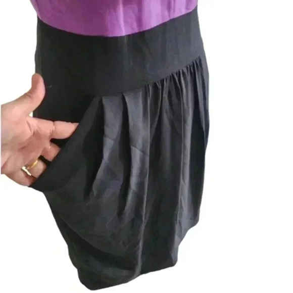 Bcbgmaxazria Dress Black Orchid Silk Ruffles Whimsigoth New With Tags Women's 6 - Picture 6 of 16